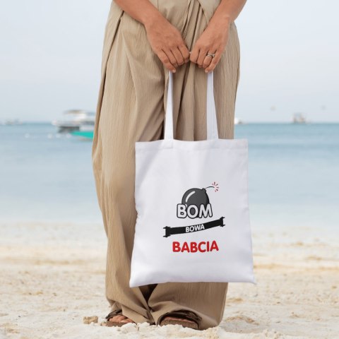 Torba bawełniana premium na zakupy z nadrukiem prezent Dzień Babci