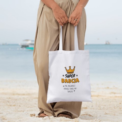 Torba bawełniana premium na zakupy z nadrukiem prezent Dzień Babci