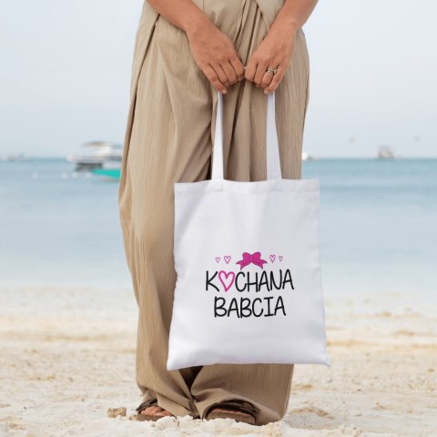 Torba bawełniana premium na zakupy z nadrukiem prezent Dzień Babci