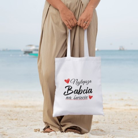 Torba bawełniana premium na zakupy z nadrukiem prezent Dzień Babci