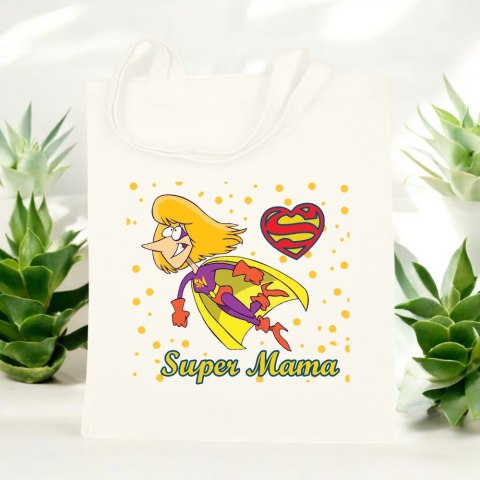 Torba bawełniana premium na zakupy z nadrukiem śmieszny prezent dla mamy