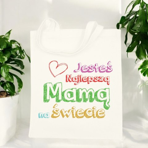 Torba bawełniana premium na zakupy z nadrukiem śmieszny prezent dla mamy