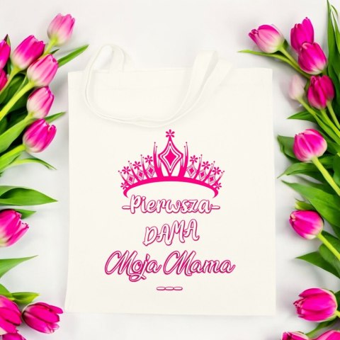 Torba bawełniana premium na zakupy z nadrukiem śmieszny prezent dla mamy