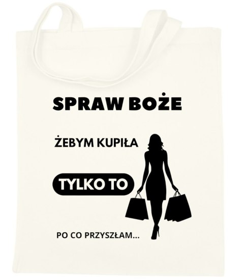 Torba bawełniana premium na zakupy z nadrukiem śmieszny prezent