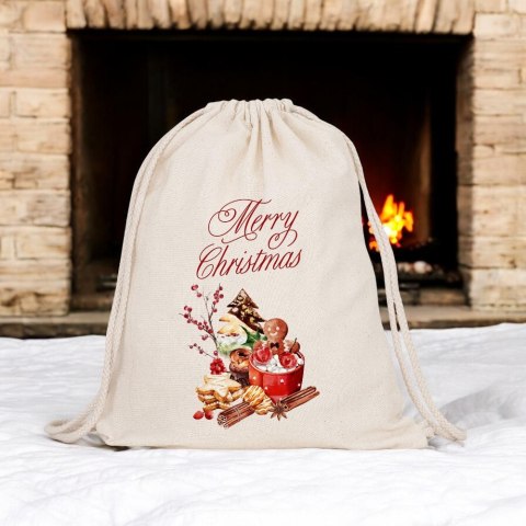 Worek na buty kapcie plecak mocny premium mikołajki Boże Narodzenie święta