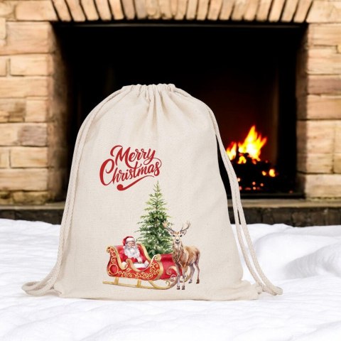 Worek na buty kapcie plecak mocny premium mikołajki Boże Narodzenie święta