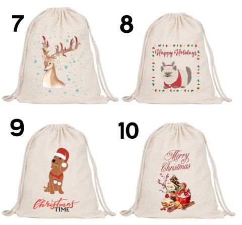 Worek na buty kapcie plecak mocny premium mikołajki Boże Narodzenie święta