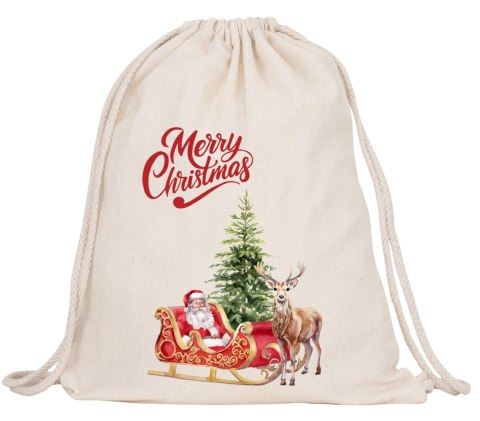 Worek na buty kapcie plecak mocny premium mikołajki Boże Narodzenie święta