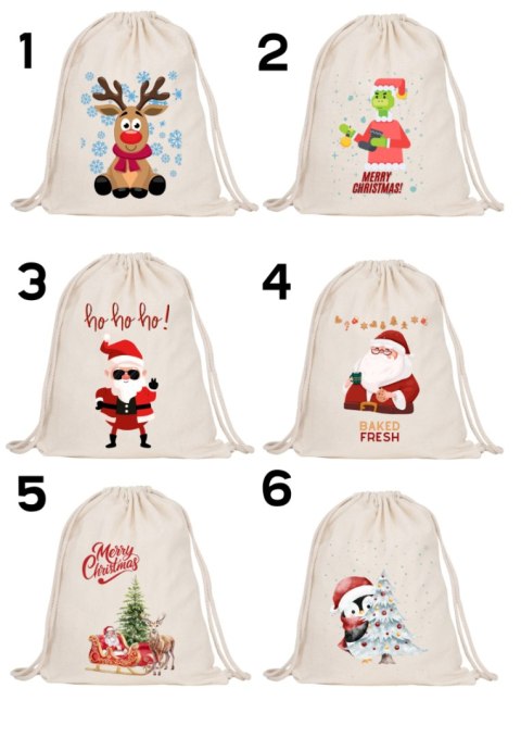 Worek na buty kapcie plecak mocny premium mikołajki Boże Narodzenie święta