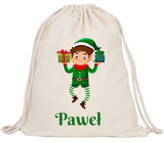 WOREK NA BUTY KAPCIE PLECAK MOCNY PREMIUM Z IMIENIEM MIKOŁAJKI ŚWIĘTA #