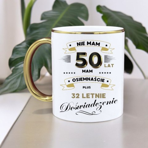 Kubek premium na 50 urodziny śmieszny prezent