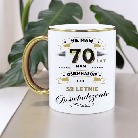 Kubek premium na 70 urodziny śmieszny prezent