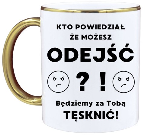 Kubek premium na pożegnanie koleżanki kolegi z pracy śmieszny prezent