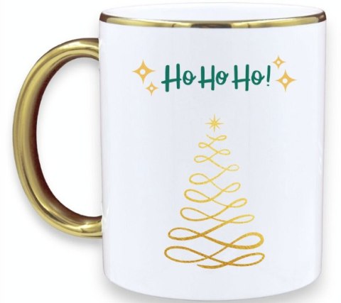 Kubek premium prezent świąteczny Boże Narodzenie mikołajki biało-złoty