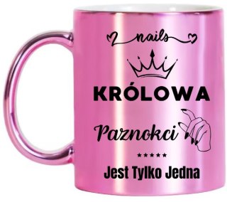 KUBEK RÓŻOWY PREMIUM DLA KOSMETYCZKI STYLISTKI PAZNOKCI ŚMIESZNY PREZENT
