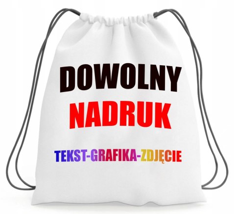 PLECAK WOREK Z DOWOLNYM NADRUKIEM ZDJĘCIE GRAFIKA LOGO TEKST KREATOR #