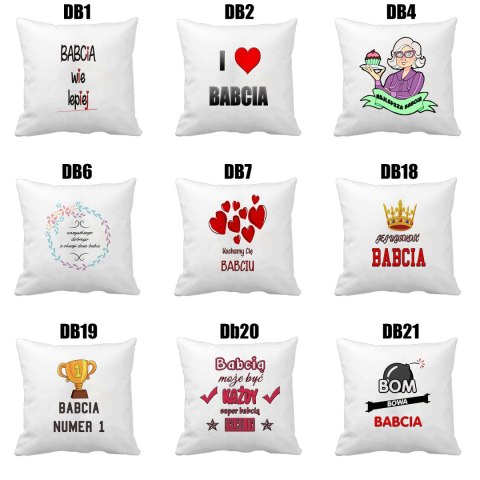 Poszewka na poduszkę z nadrukiem prezent Dzień Babci różne wzory babcia