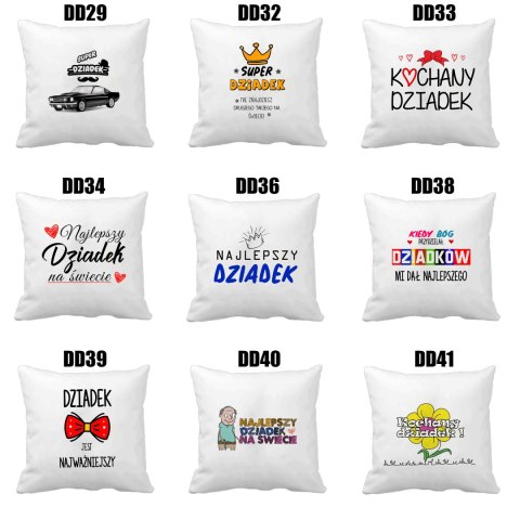 Poszewka na poduszkę z nadrukiem prezent Dzień Dziadka różne wzory dziadek