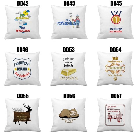 Poszewka na poduszkę z nadrukiem prezent Dzień Dziadka różne wzory dziadek