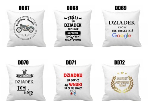 Poszewka na poduszkę z nadrukiem prezent Dzień Dziadka różne wzory dziadek