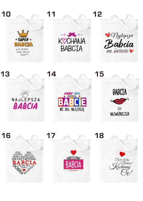 Torba z nadrukiem prezent Dzień Babci różne wzory babcia