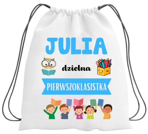 WOREK NA BUTY KAPCIE PLECAK SPORTOWY DO SZKOŁY PASOWANIE NA UCZNIA #