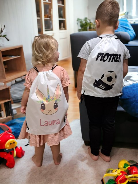WOREK NA BUTY KAPCIE PLECAK SPORTOWY DO SZKOŁY PASOWANIE NA UCZNIA #