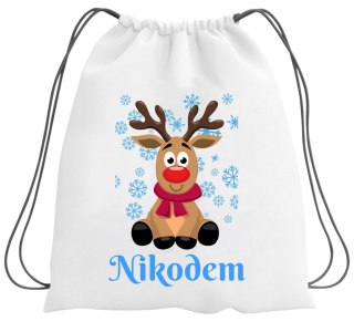 WOREK NA BUTY KAPCIE PLECAK Z IMIENIEM MIKOŁAJKI ŚWIĘTA DLA DZIECKA #