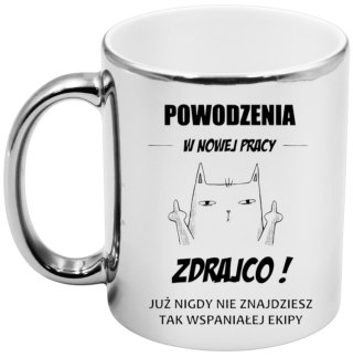 KUBEK SREBRNY NA POŻEGNANIE KOLEŻANKI KOLEGI Z PRACY ŚMIESZNY PREZENT