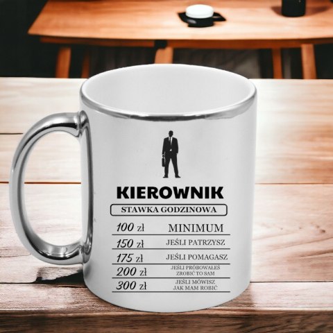 Kubek srebrny premium dla kierownika cennik godzinowy śmieszny prezent