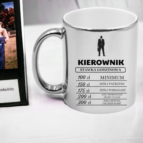 Kubek srebrny premium dla kierownika cennik godzinowy śmieszny prezent