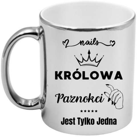 Kubek srebrny premium dla kosmetyczki stylistki paznokci śmieszny prezent