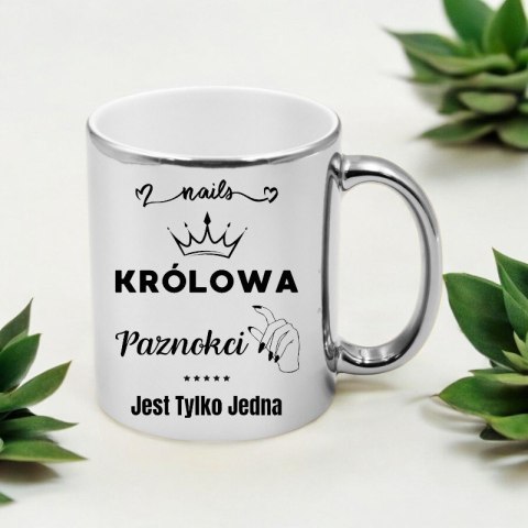 Kubek srebrny premium dla kosmetyczki stylistki paznokci śmieszny prezent