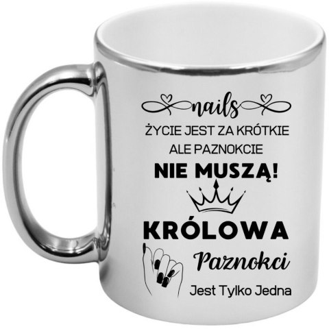 Kubek srebrny premium dla kosmetyczki stylistki paznokci śmieszny prezent