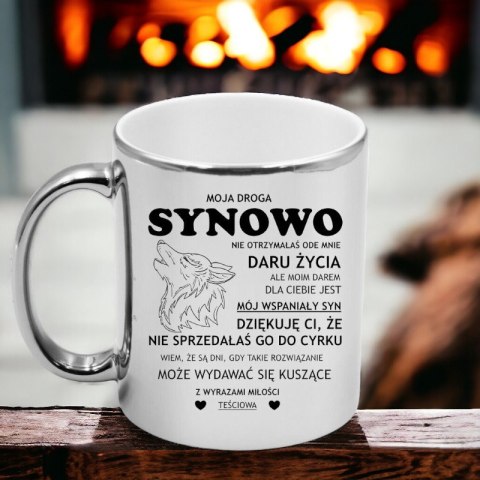 Kubek srebrny premium dla synowej urodziny imieniny śmieszny prezent