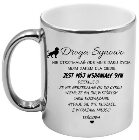 Kubek srebrny premium dla synowej urodziny imieniny śmieszny prezent