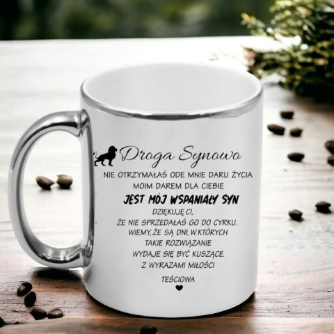 Kubek srebrny premium dla synowej urodziny imieniny śmieszny prezent