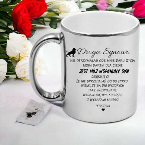 Kubek srebrny premium dla synowej urodziny imieniny śmieszny prezent