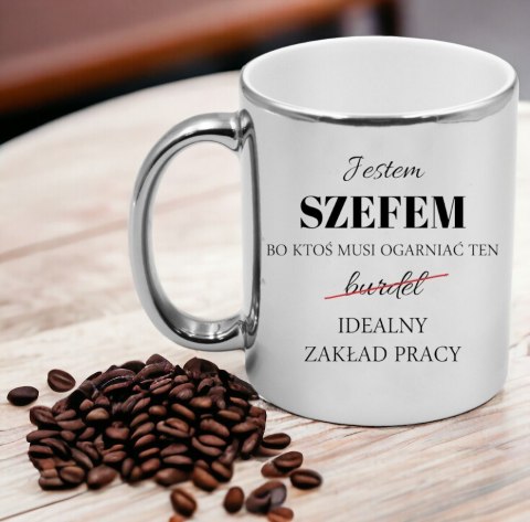 Kubek srebrny premium dla szefa urodziny imieniny śmieszny prezent
