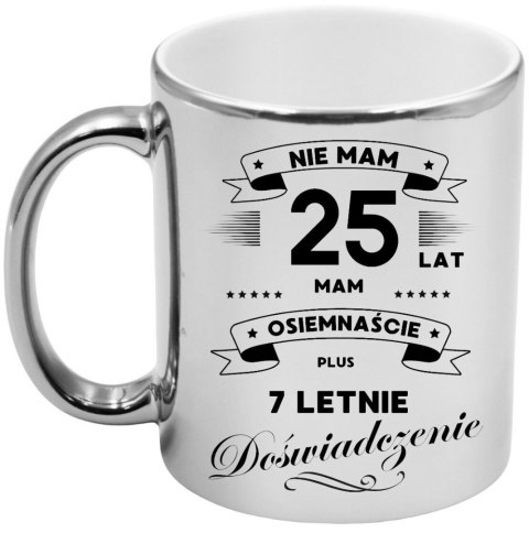 Kubek srebrny premium prezent na 25 urodziny oryginalny upominek
