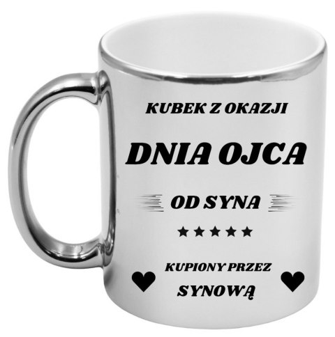 Kubek srebrny premium z nadrukiem dla taty prezent Dzień Ojca tata