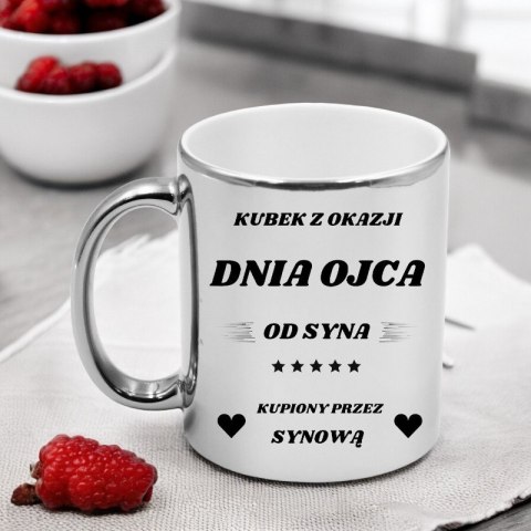 Kubek srebrny premium z nadrukiem dla taty prezent Dzień Ojca tata