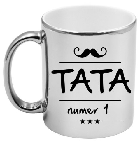 Kubek srebrny premium z nadrukiem dla taty prezent Dzień Ojca tata