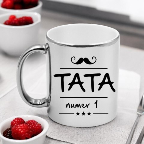 Kubek srebrny premium z nadrukiem dla taty prezent Dzień Ojca tata