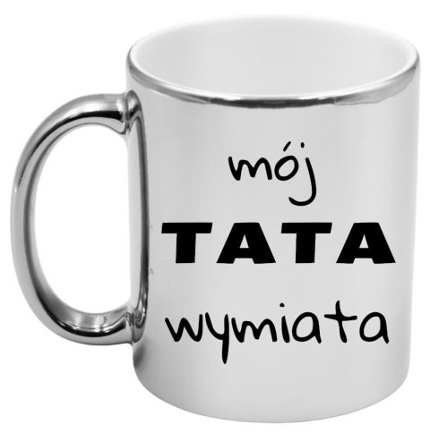 Kubek srebrny premium z nadrukiem dla taty prezent Dzień Ojca tata