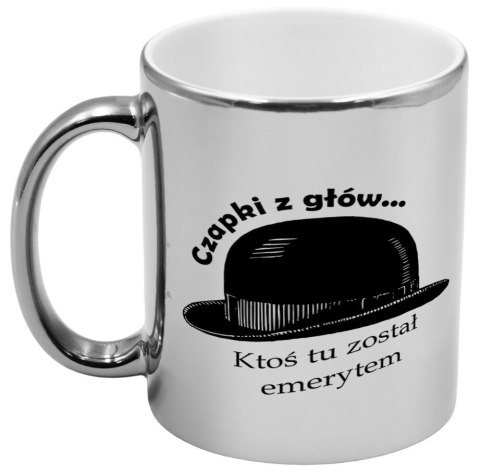 Kubek srebrny prezent dla emeryta emerytki pożegnanie w pracy urodziny