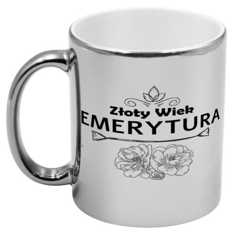 Kubek srebrny prezent dla emeryta emerytki pożegnanie w pracy urodziny