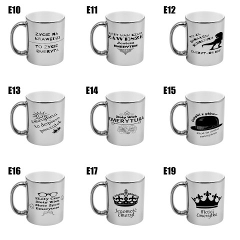 Kubek srebrny prezent dla emeryta emerytki pożegnanie w pracy urodziny