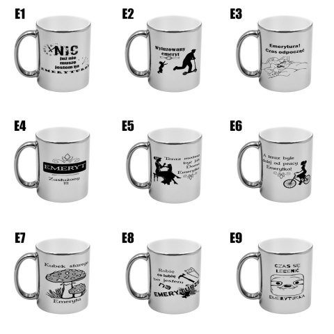 Kubek srebrny prezent dla emeryta emerytki pożegnanie w pracy urodziny