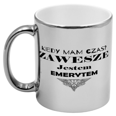 Kubek srebrny prezent dla emeryta emerytki pożegnanie w pracy urodziny